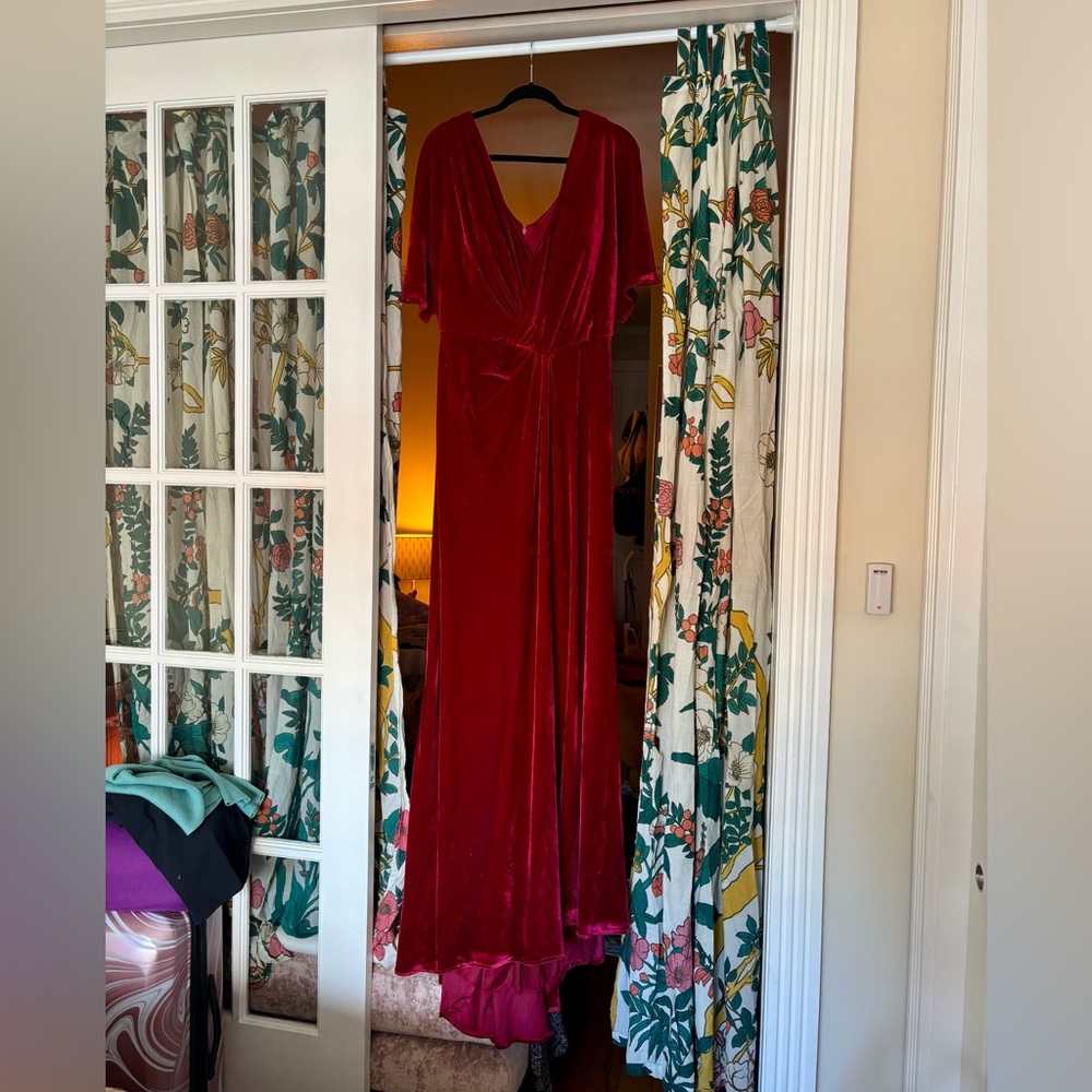 NWT Gorgeous Hebios Wine Velvet Dress